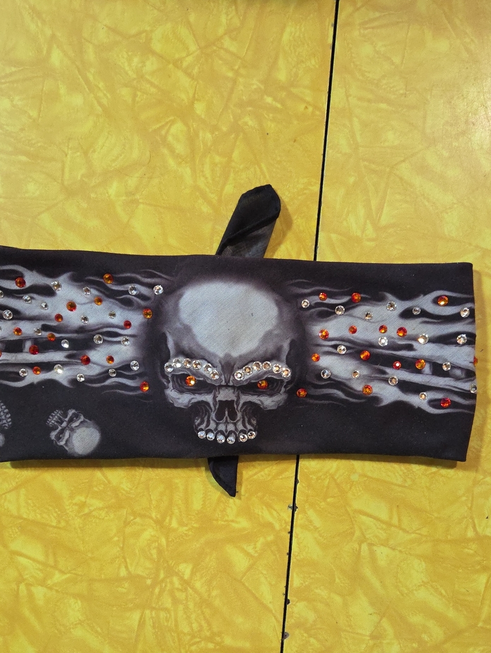 #11 Black Skull Swarovski Crystals Made By Bandanas By Michelle